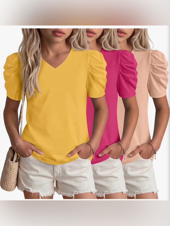Other - 3 Pack Girls' Puff Sleeve T-Shirts